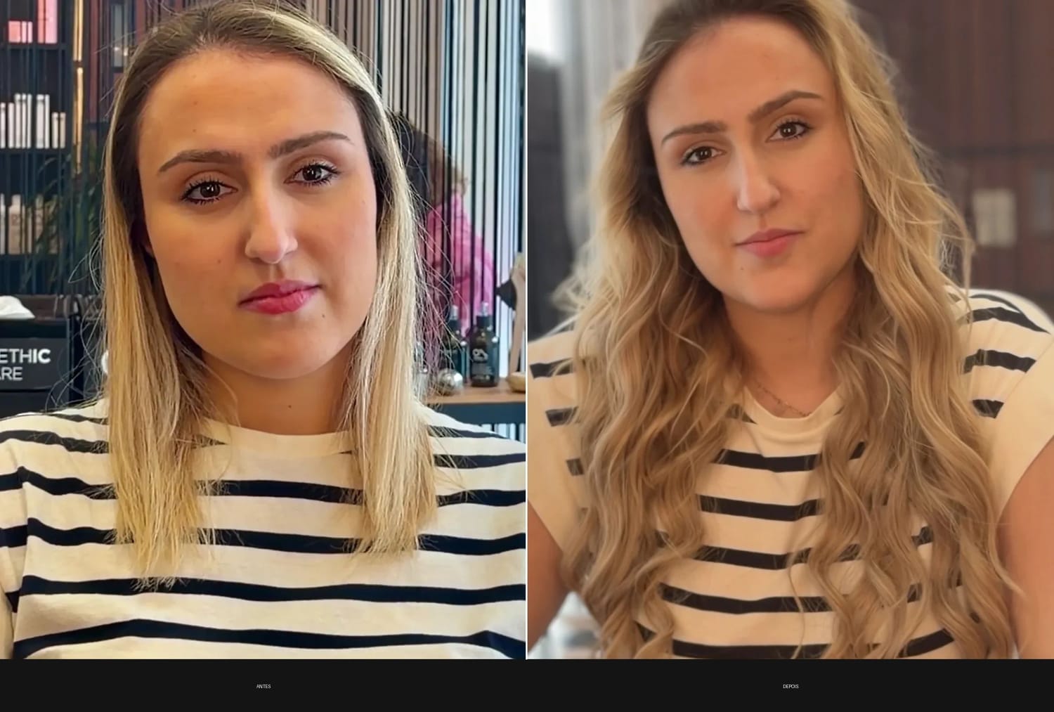Antes e depois das nossas extensões